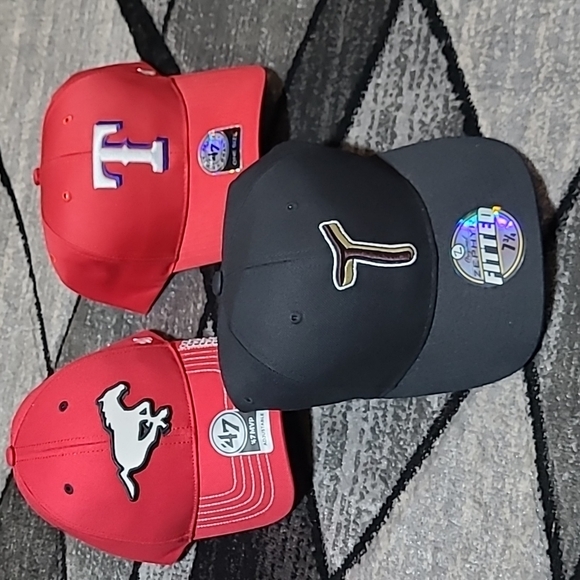 ORIGINAL ZEPHYR & FORTY SEVEN BRAND EMBROIDERED FOOTBALL BASEBALL  BUNDLE HATS - Picture 1 of 12